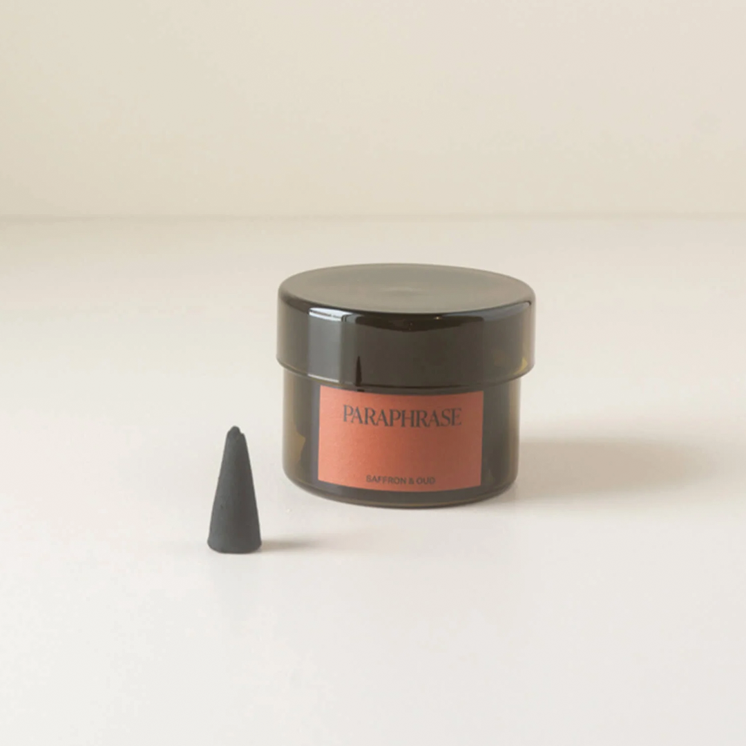 Paraphrase Charcoal Incense Cone: Saffron & Oud