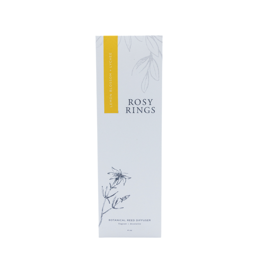 Rosy Rings Botanical Reed Diffuser: Lemon Blossom + Lychee