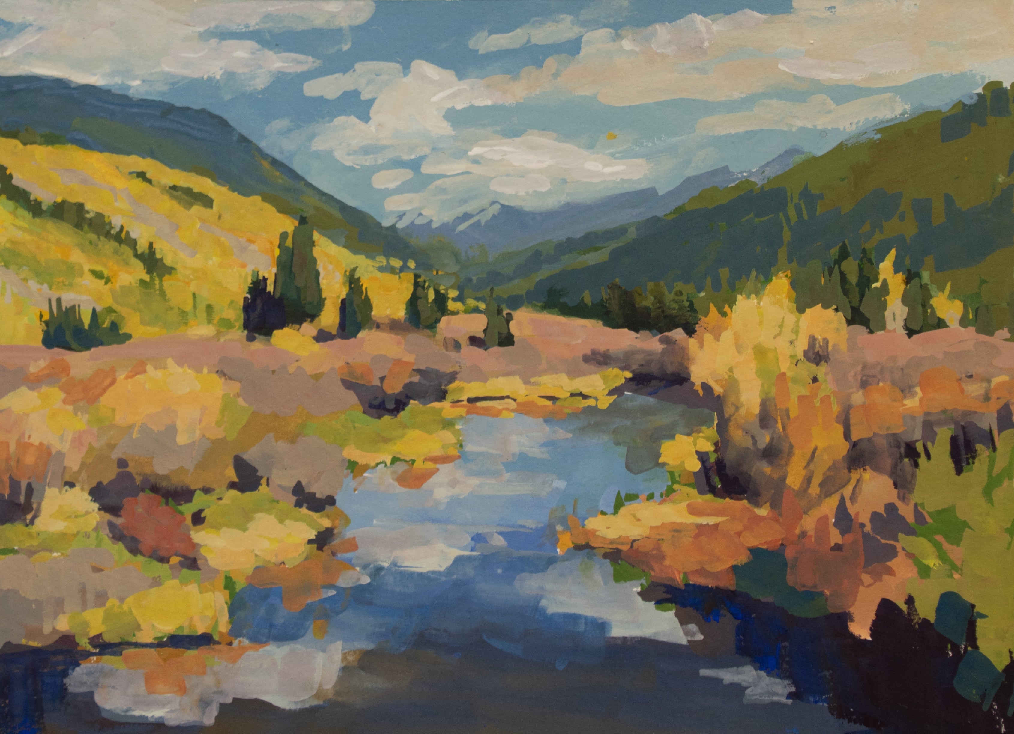 Painting fall color - Plein Air Workshop with Dione Holt