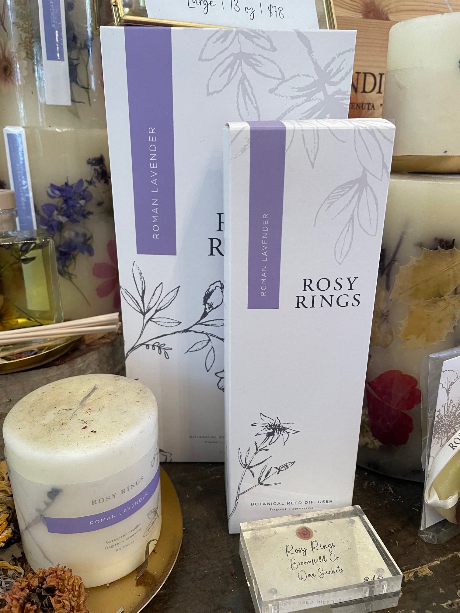 Rosy Rings Botanical Reed Diffuser: Roman Lavender
